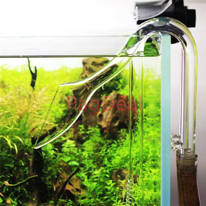 1 Set Aquarium 12/16mm Glass Lily Pipe Inflow Violet Outflow Tube with Sucker for Fish Planted Tank Water Skimmer Filter Tubing