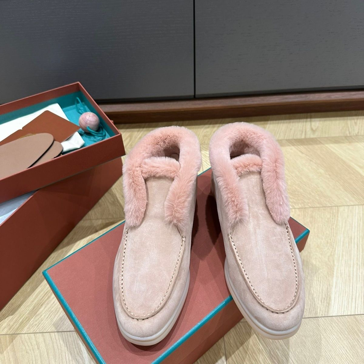 Designer flats lp Ankle Boots Men's shoes Loafer snow boot Wool Warm Round Toe Fleece Ladies Fashion Snow Boots Comfort fur Loafers Single Casual Women's Wool Boots