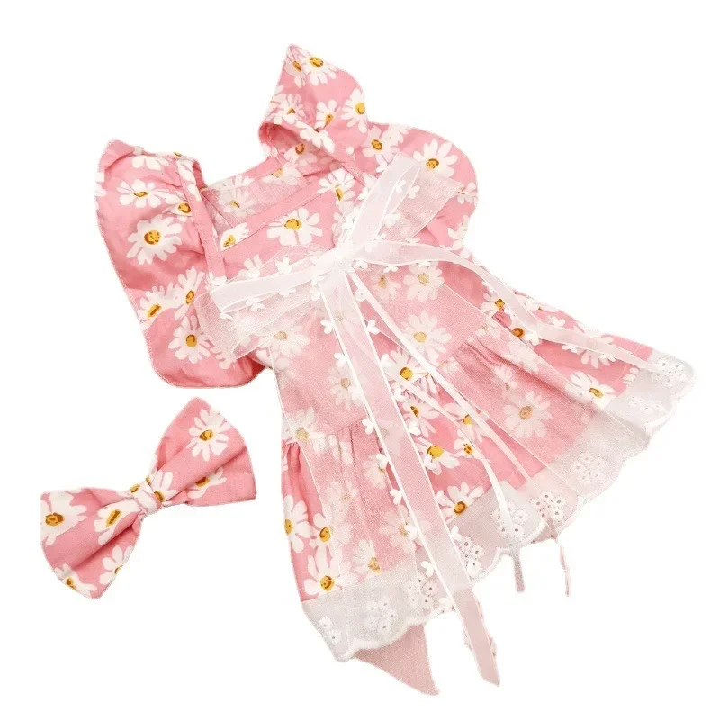 Pet Clothes Spring Summer Puppy Kitten Flower Pattern Cute Skirt Small and Medium-sized Dog Slip Dress Sweet