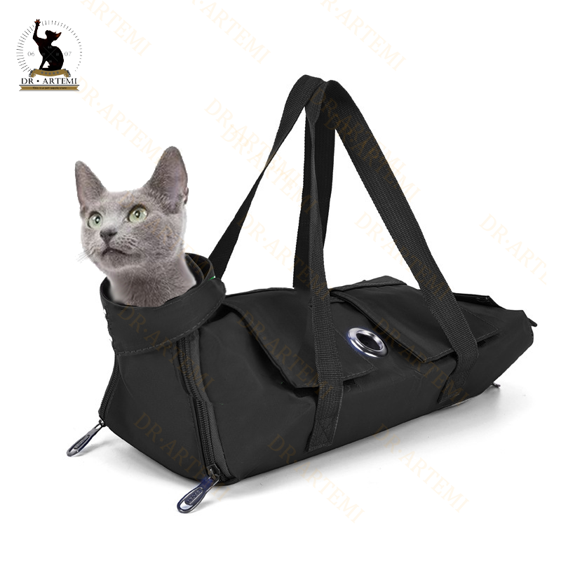 Portable Cat Bag, Anti-scratch Bite Fixed Cat Bag Injection Bags, Foldable Pet Cat Bag