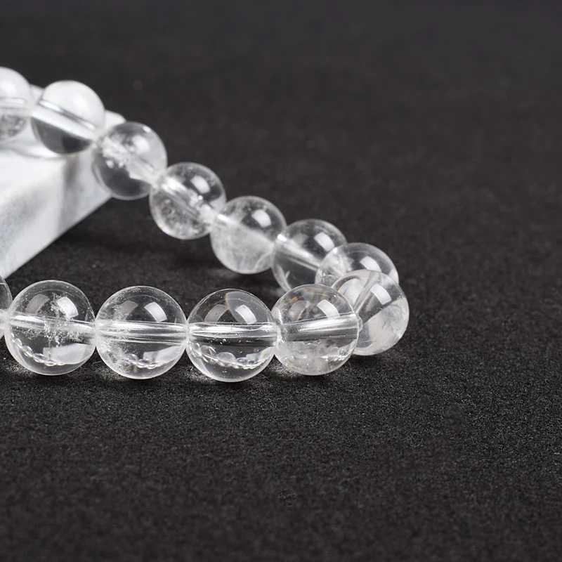 Natural Clear Quartzs Bracelet White Transparency Healing Crystal Energy Stone Boho Reiki Gem Stone Beads Simple Yoga JewelryX240912