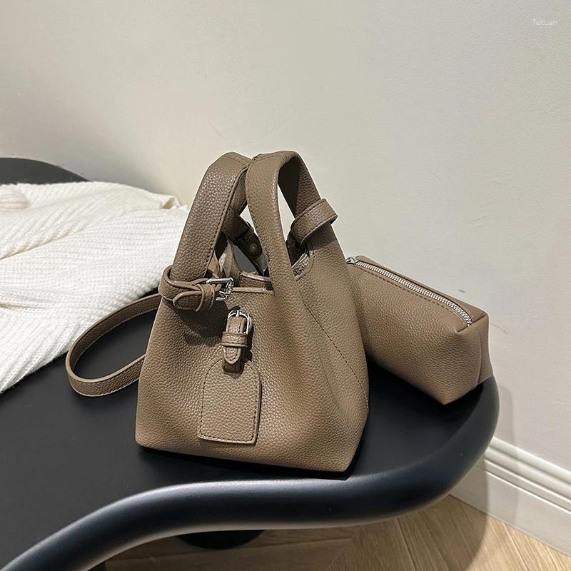 Shoulder Bags Sense Of Solid Bucket Handbags High Quality Designer Style Commuting And Crossbody For Women 2024 Fashion 2ef2 4