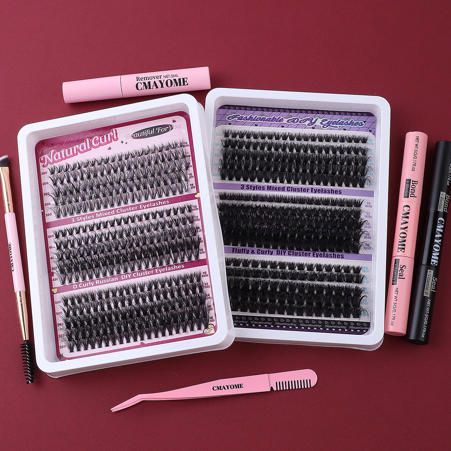 Luxury Lash Clusters Extension Kit 300Pcs 270Pcs Individual Extra Thick D Curl 10-16Mm Mixed False Eyelashes Length Lashes DIY Eyelash Fast Shipping Y - view 9