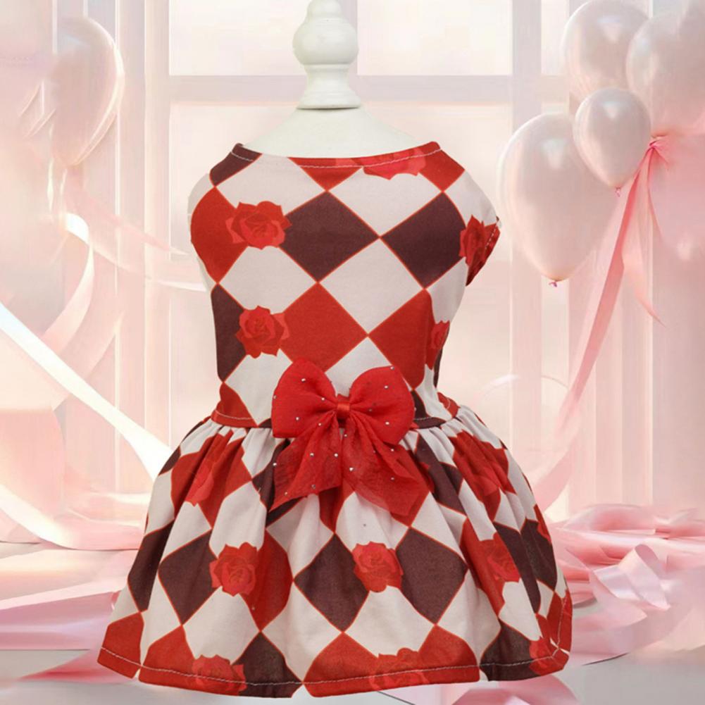 Fashionable Pet Clothing Fashionable Plaid Bow Dress for Small Dogs Cats Soft Comfortable Pet Princess Dress for Parties for Pet