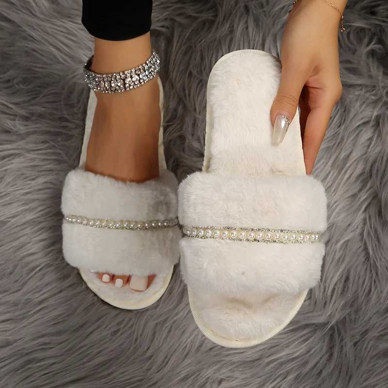 2023 Winter New Womens Slippers Non slip Casual Indoor Flat Shoes Womens Warm Shoes Solid Color Fi Womens SlippersXJ250311