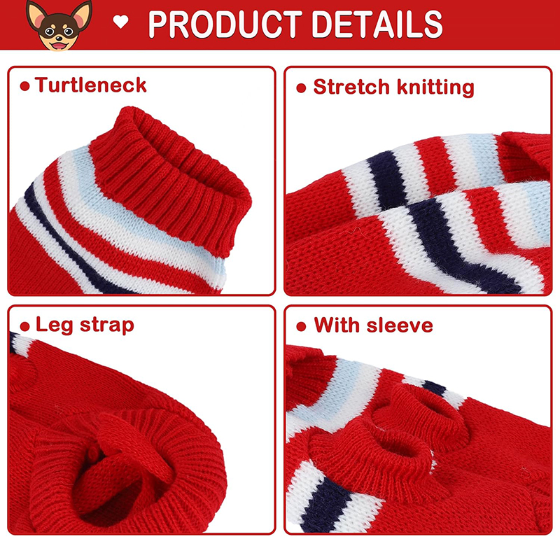 Elk Christmas Dog Sweater! Striped Knit Pullover for Large Dogs - Labrador Retriever Winter Costume, Heavy Duty Warm Pullovers Medium Big Dogs