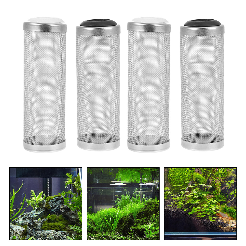 4 Pcs Filter Replaceable Aquarium Cover Professional Stainless Tank Water Case Household Fish Mesh Accessory