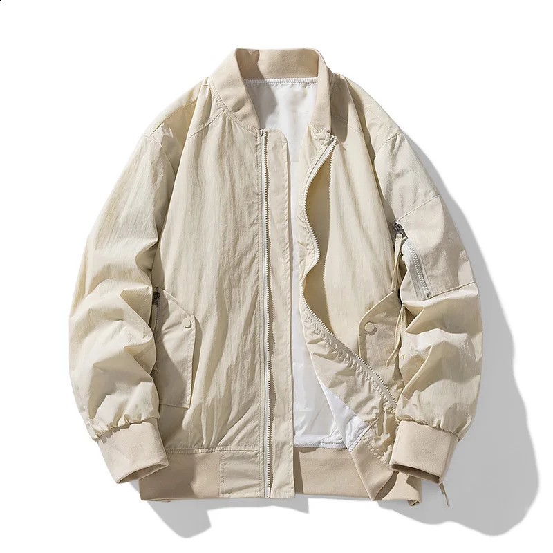 Autumn oversized bomber jacket mens zipper baseball jacket fashionable Korean street clothing luggage jacket mens plus size 240909