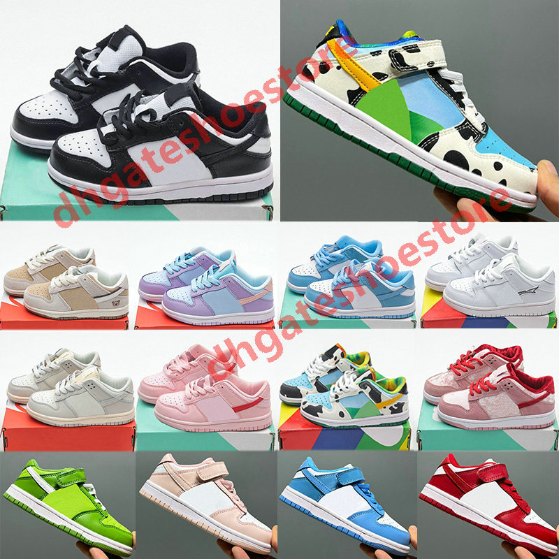 2024 Kids Shoes Sneakers Boy Girl Sports Black White Chunky Low Cows Red Green Grass Trainers Boys and Girls Athletic Outdoor Walking Children size 22-37