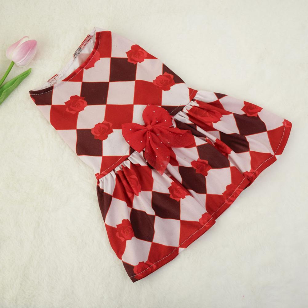 Fashionable Pet Clothing Fashionable Plaid Bow Dress for Small Dogs Cats Soft Comfortable Pet Princess Dress for Parties for Pet