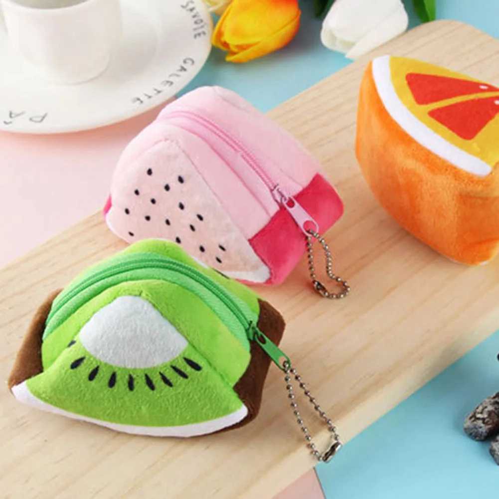 Children Plush Coin Purse Carto Cute Small Fresh Soft Plush Zipper Change Purse Mini Lovely Girl Mey Card HolderXJ241111