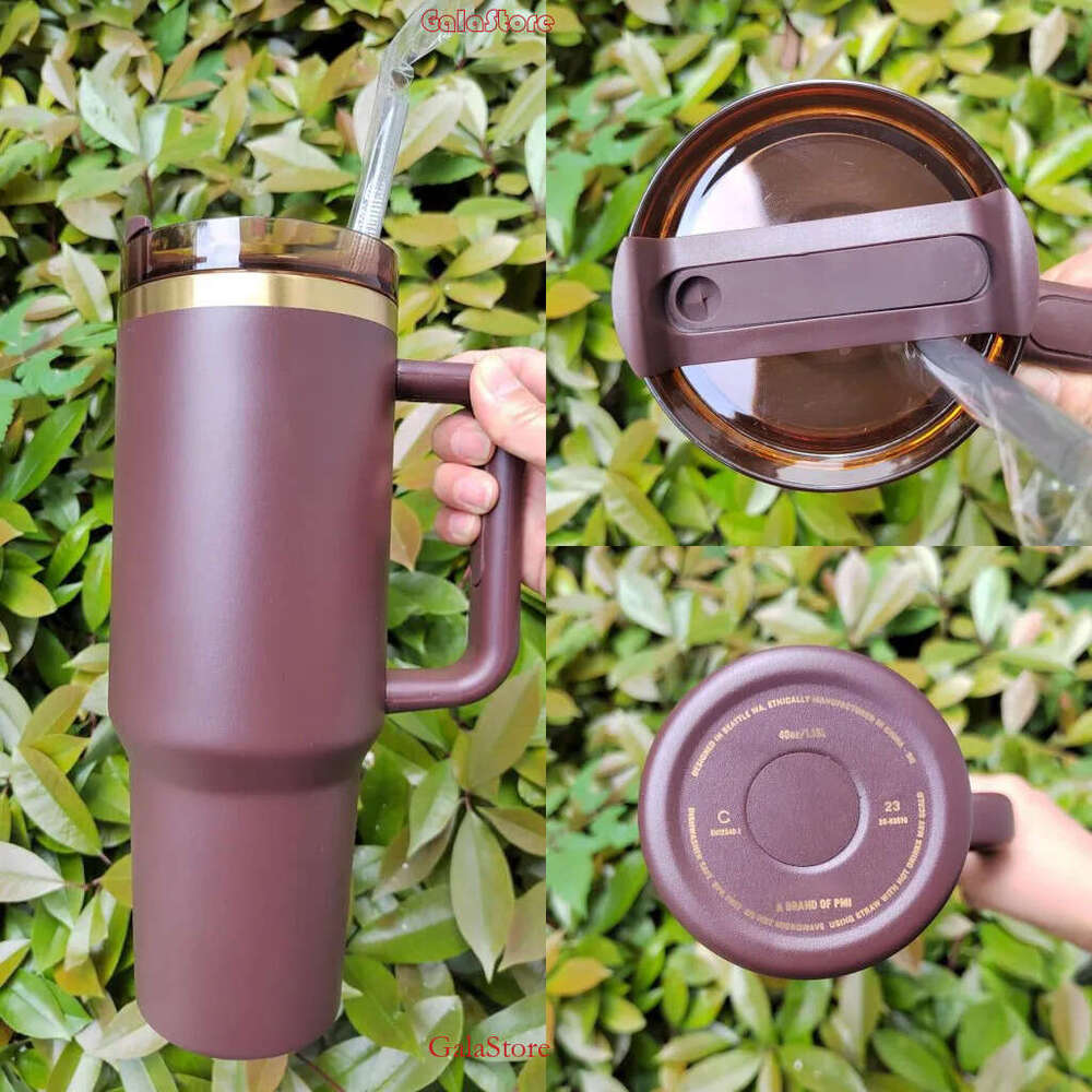 Ship from USA Mugs 40oz TUMBLER Pink Rose Blue Magnolia Mug Holiday Stainless Steel Tumbler with Silicone Handle Lid and Straw Cups Mugs Target water 