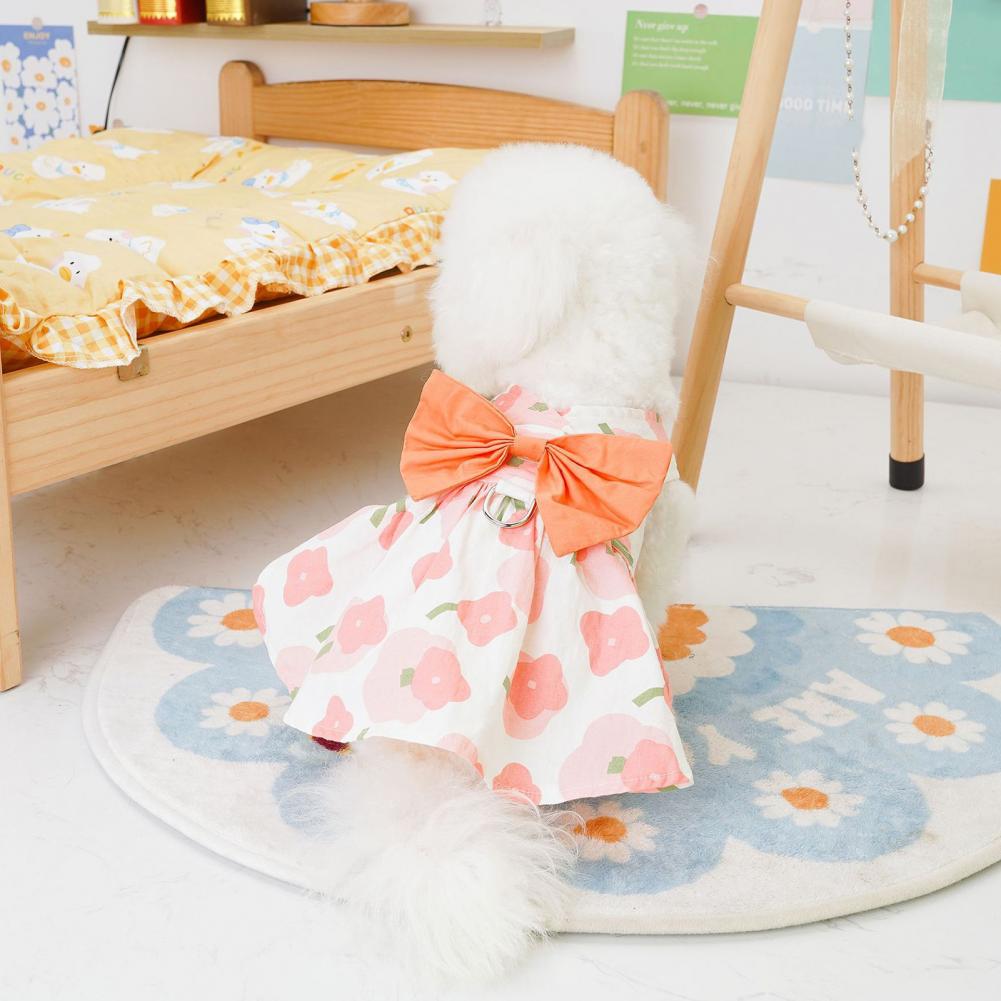 1 Set Lovely Pet Skirt Fashion Print Dress Up Easy to Clean Summer Dog Skirt Pet Clothes Puppy Costume