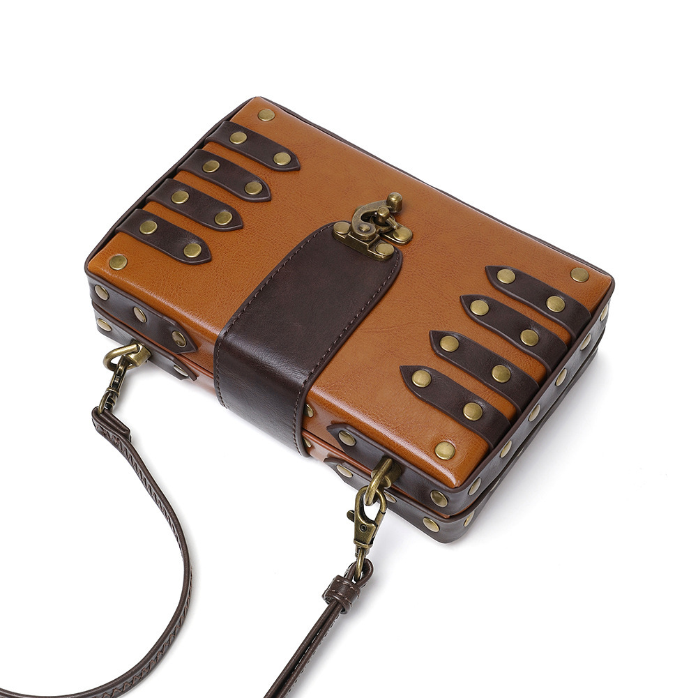 Bag women new women bag Europe and the United States punk industrial retro style small square bag women single shoulder diagonal bag