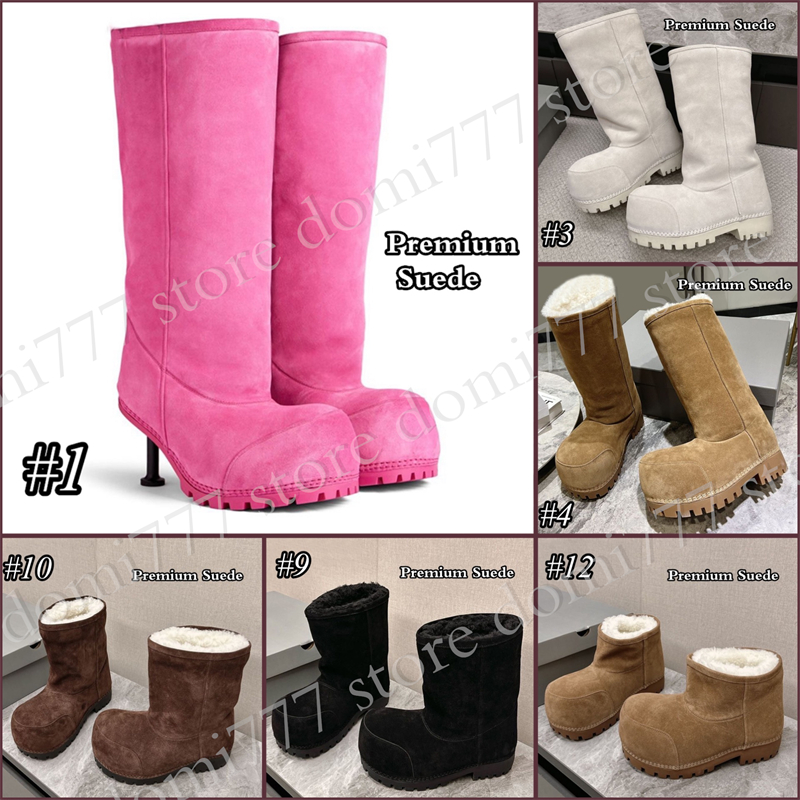 Top Quality Suede Snow Boots Women's Knee Boots Short Warm Boots for Winter No Box