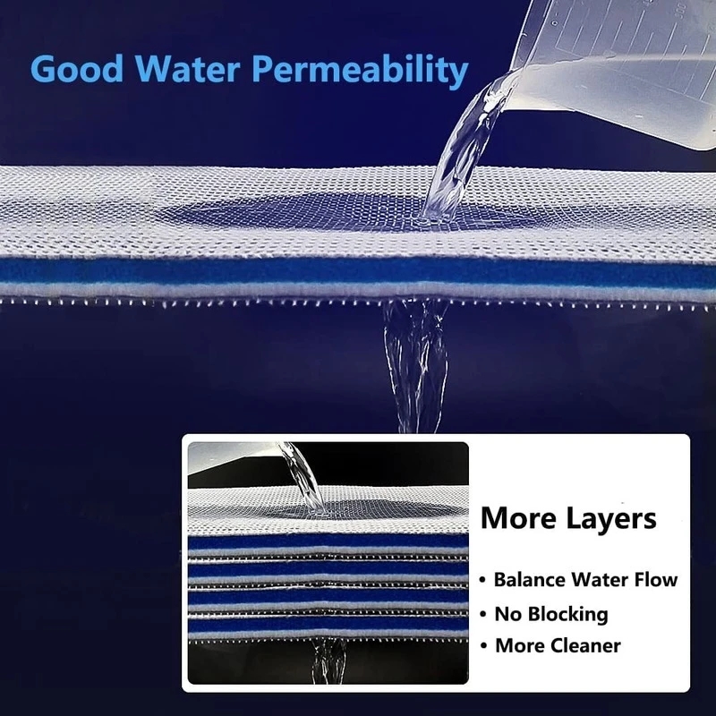 Aquarium 8D Sponge Filter Cotton Denitrifier Accessories Fish Tank Foam Agent Improved 8 Layer Non Gel Filter Pad