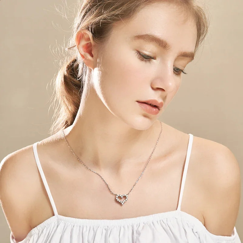 Diamond 1CT Womens Necklace Pendant 925 Silver Womens Chain Party Bridal Exquisite Jewelry 240911
