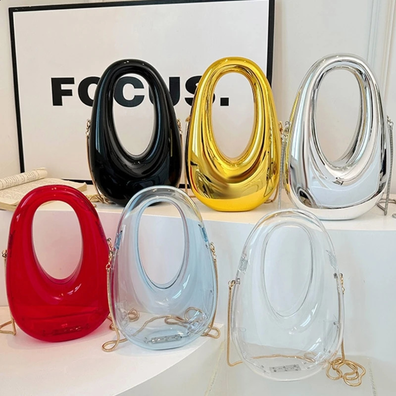 Acrylic transparent shoulder bag Versatile cross body wallet fashionable womens evening 240910