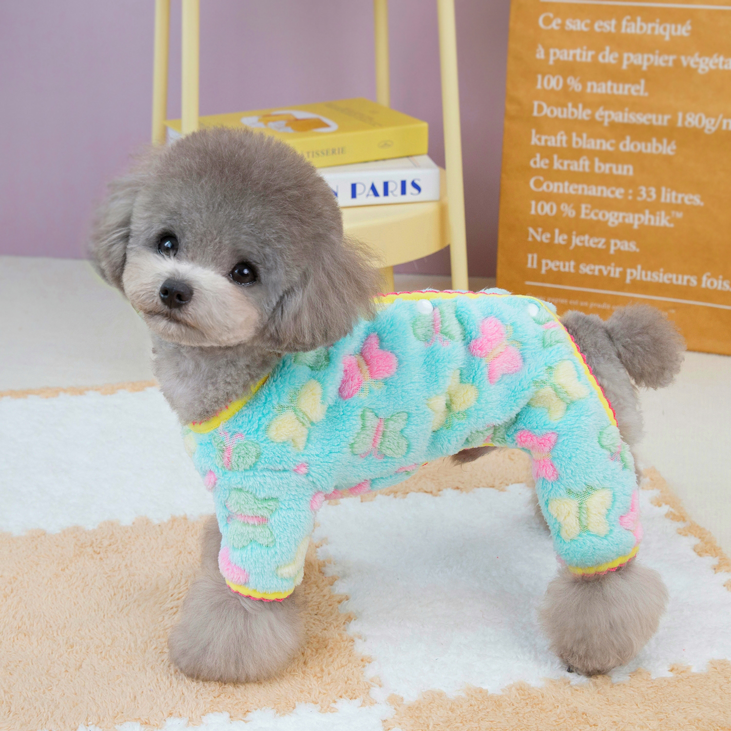Winter Dog Flower Pattern Jumpsuit Clothes Warm Pet Pajamas for Small Medium Dogs Cats Overalls Puppy York Chihuahua Onesies