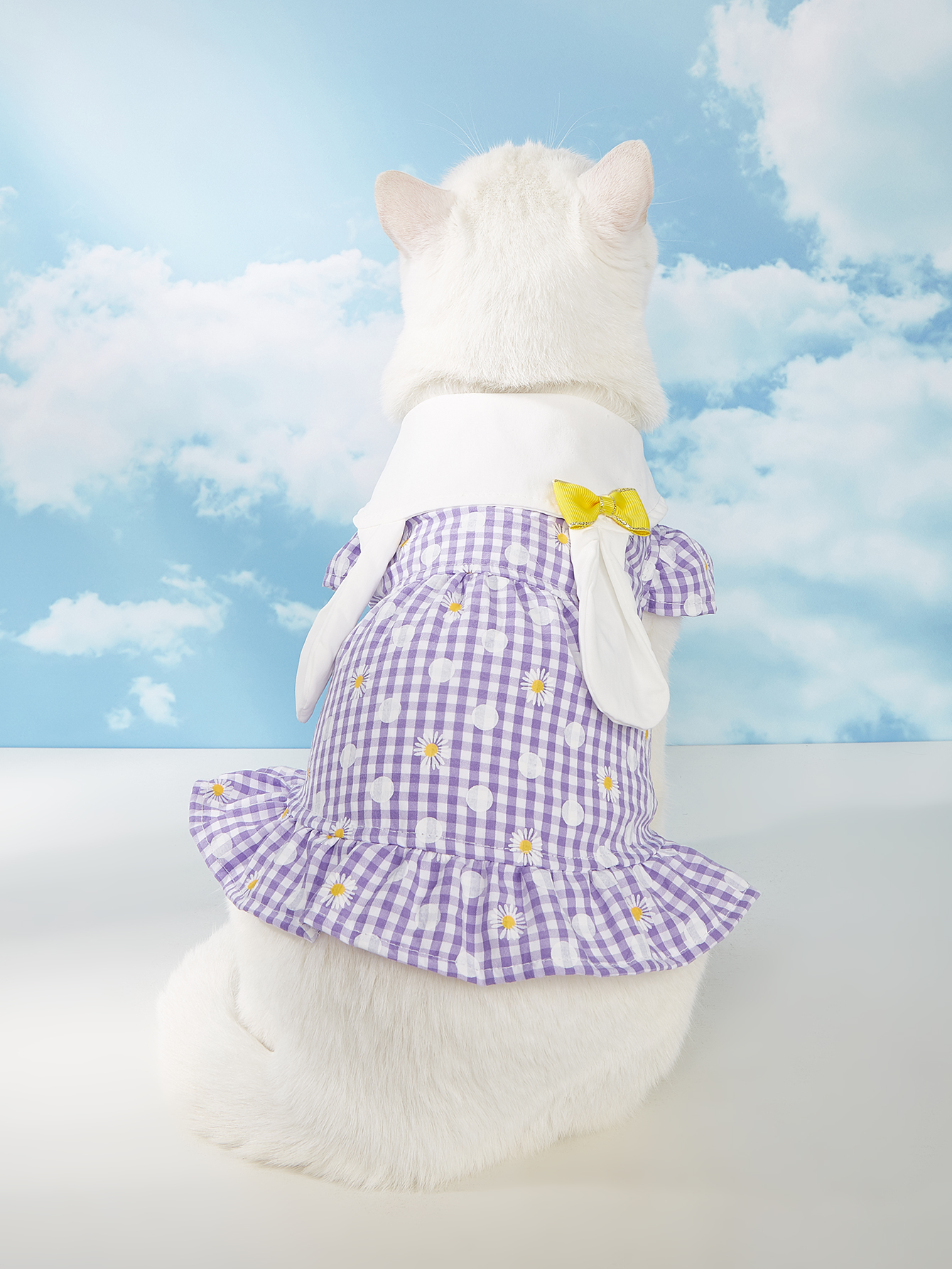 Rabbit Design Spring Summer Pet Clothes Dog Kitty Dress wiht Lovly Ear Shape