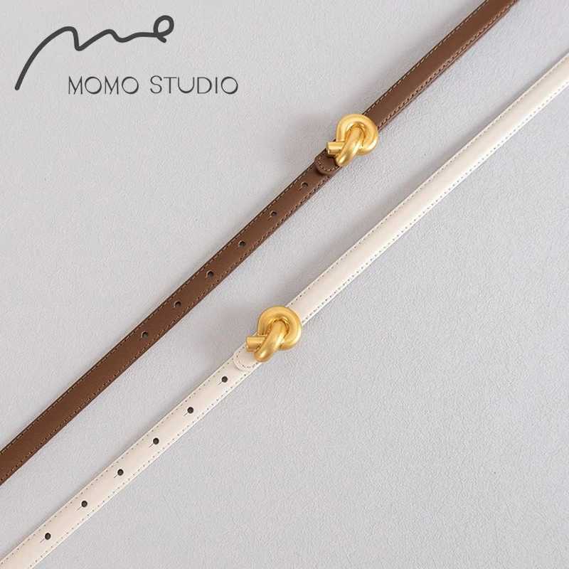 Genuine leather womens fashionable belt with buckle waist dress jeans gold buckle sweater luxurious design womens belt W240912