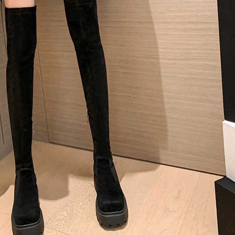 Thick Soled Knee Length Fashion Boots For Women With Thin Boots The Legs Large Circumference Thick Legs And Thick Mm High Boots 240826
