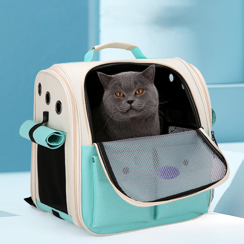 Adjustable Strap Pet Carrying Bag Foldable Cat Backpack for Outdoor Travel Ventilation Large Capacity Cat Carrier Backpack