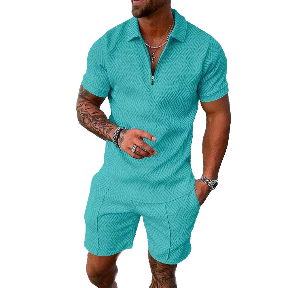 High quality Mens tracksuit polo fashion golf running jogging street sportswear Two Summer Piece Shorts Tracksuits Set For Men Sport Printing fashion 