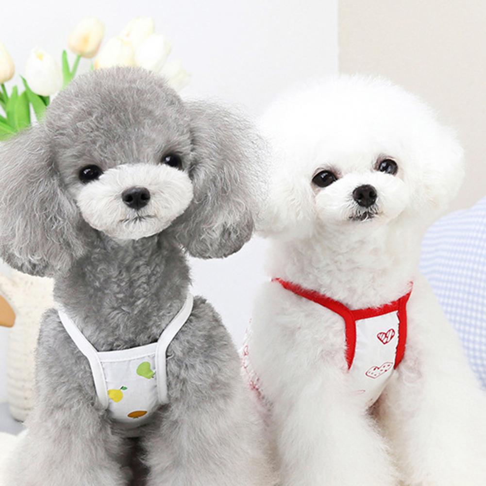 Summer Dog Dress Cartoon Pattern Decorating Cat Puppy Sling Dress Adorable Pullover Loose Neck Kitten Costume For Home Wear