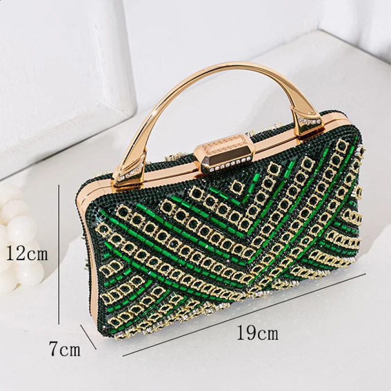 Fashionable womens Rhinestone clutch handbag top handle sparkling diamonds evening wedding wallet shoulder bag ious women 240910