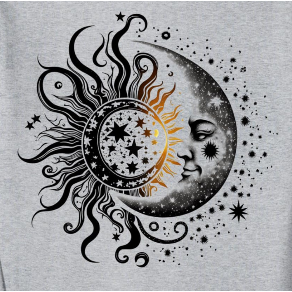Long Sleeve Shirts for Men sweatshirt Sun And Moon Celestial Space Galaxy Astrology Design Sweatshirt Tee Streetwear Casual tops clothes