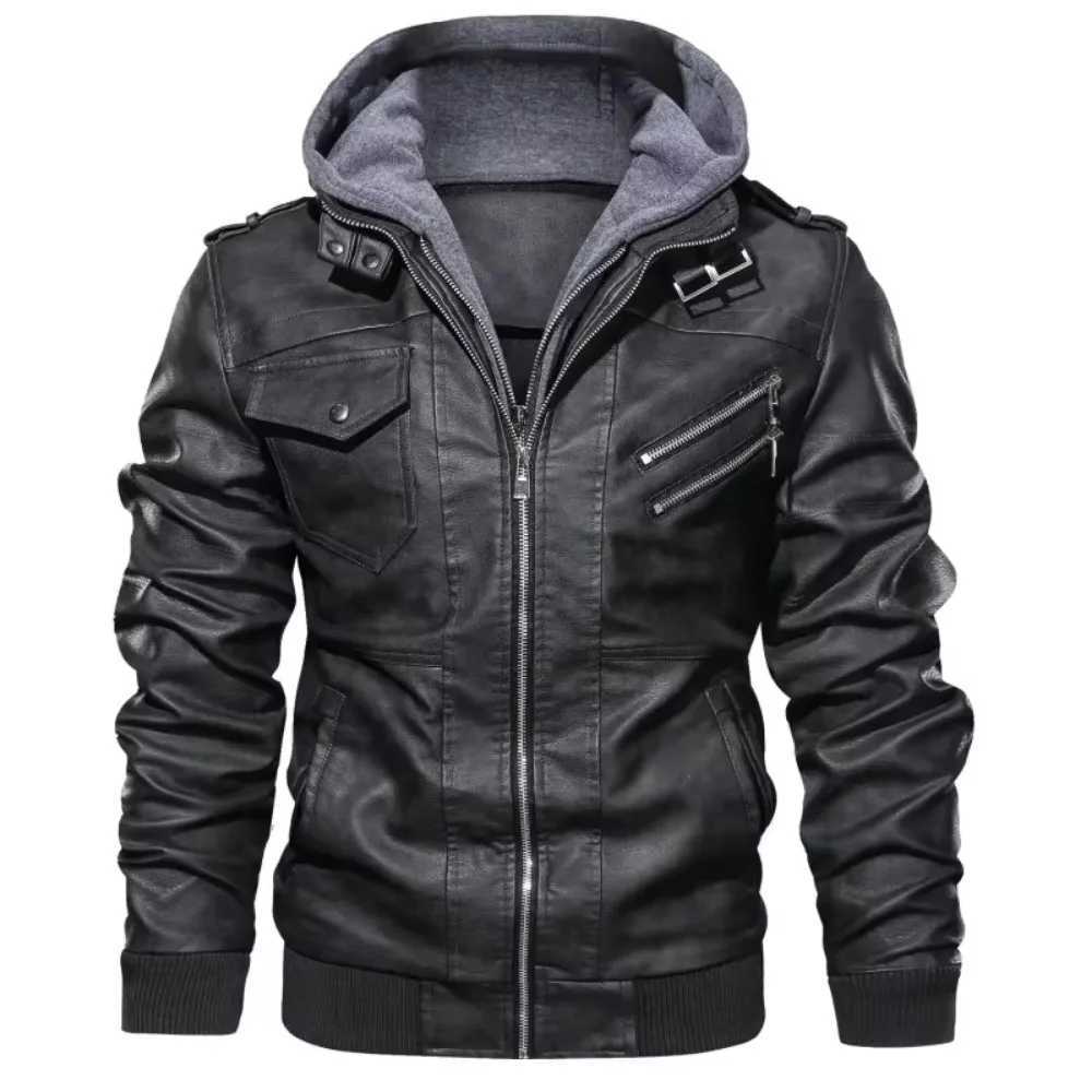 Brand Clothing EU Size SA722 KB New Mens Leather Jacket Autumn Casual Motorcycle PU Jacket Bicycle Leather Jacket W240912