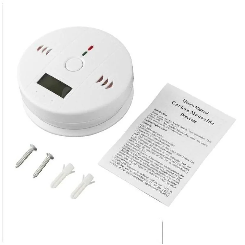 wholesale Carbon Analyzers Wholesale Co Monoxide Tester Alarm Warning Sensor Detector Gas Fire Poisoning Detectors Lcd Display Security Survei 123