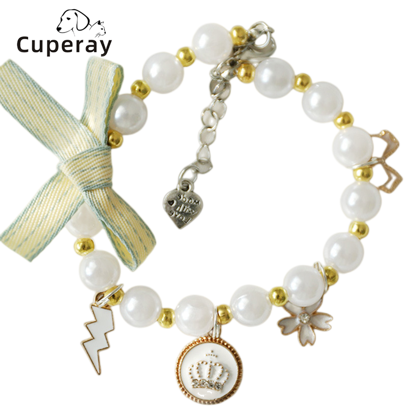 Cat Collar Necklace,Cute Pet Jewelry Collar with Bow and Trinket Pendant for Kittens & Puppies Cat Supplies Kitten Accessories