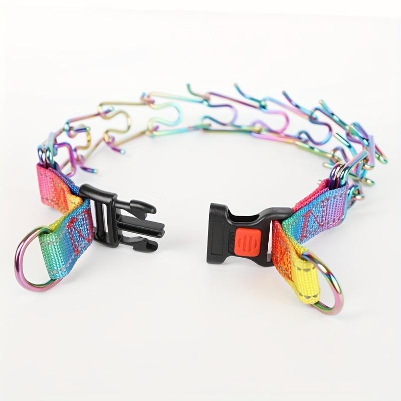 Metal Dog Prong Pinch Training Collar Adjustable Correction Pinch Collar with Comfort Rubber Tips