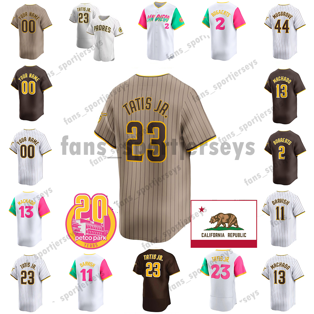 13 Manny Machado Padres 23 Fernando Tatis Jr. Baseball Jersey Heritage Night Juan Soto Ha-Seong Kim Jake Cronenworth San Diego Bogaerts Jerseys