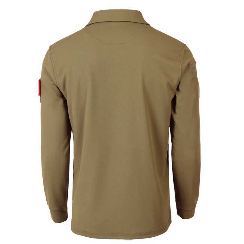 casual men polo shirts Tactical Military Mens long sleeve Shirt Solid Army Hunting Climbing Tee Shirt Quick Dry Breathable TopsX240912