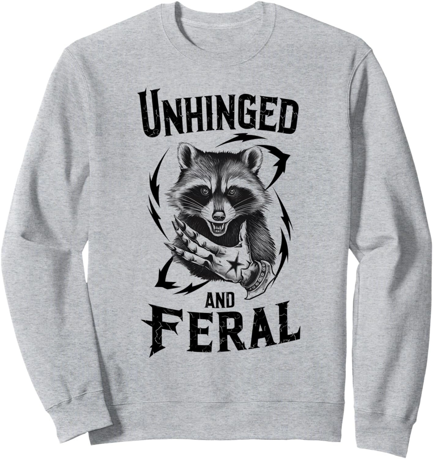 Long Sleeve Shirts for Men sweatshirt Raccoon Unhinged And Feral Trash Panda Animals Design Sweatshirt Tee Streetwear Casual tops clothes