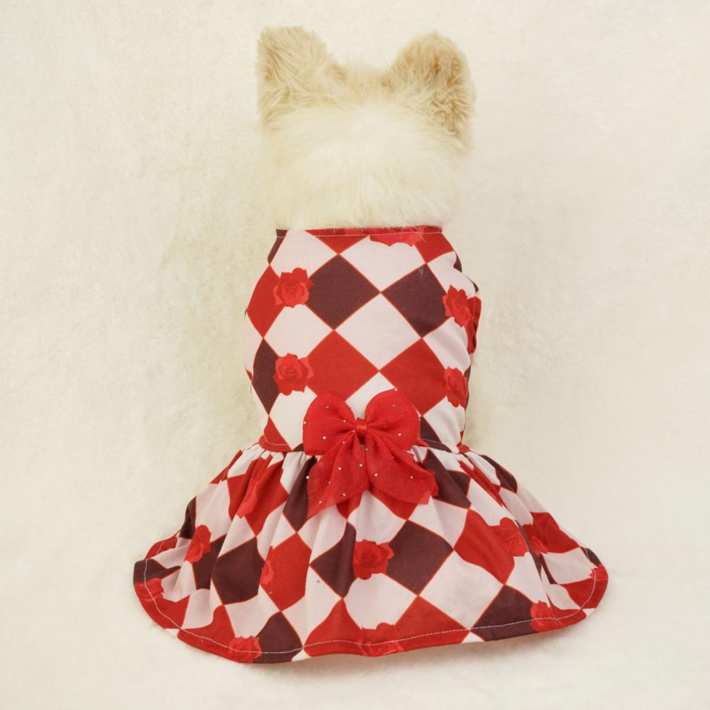 Fashionable Pet Clothing Fashionable Plaid Bow Dress for Small Dogs Cats Soft Comfortable Pet Princess Dress for Parties for Pet