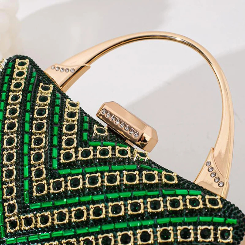 Fashionable womens Rhinestone clutch handbag top handle sparkling diamonds evening wedding wallet shoulder bag ious women 240910