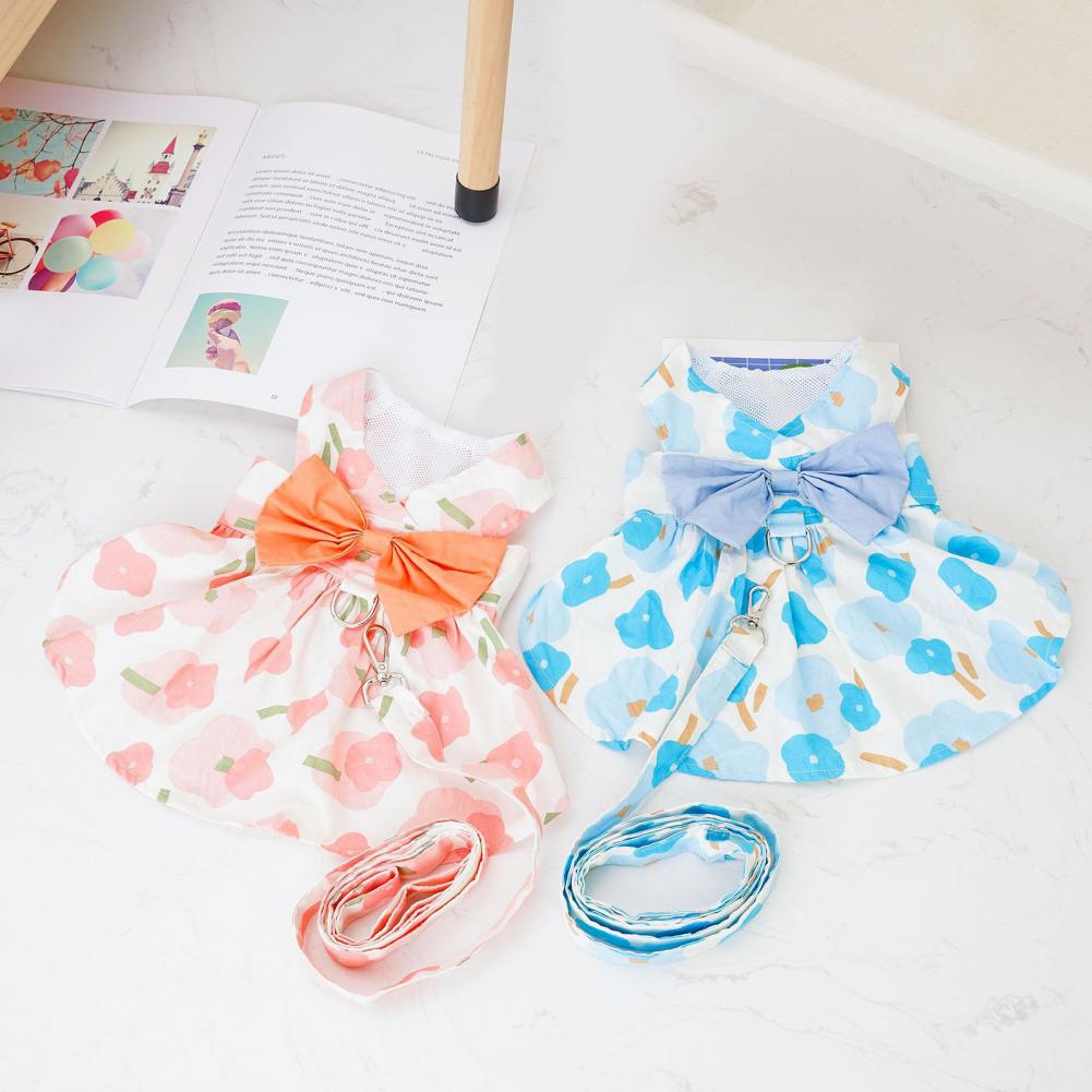1 Set Lovely Pet Skirt Fashion Print Dress Up Easy to Clean Summer Dog Skirt Pet Clothes Puppy Costume