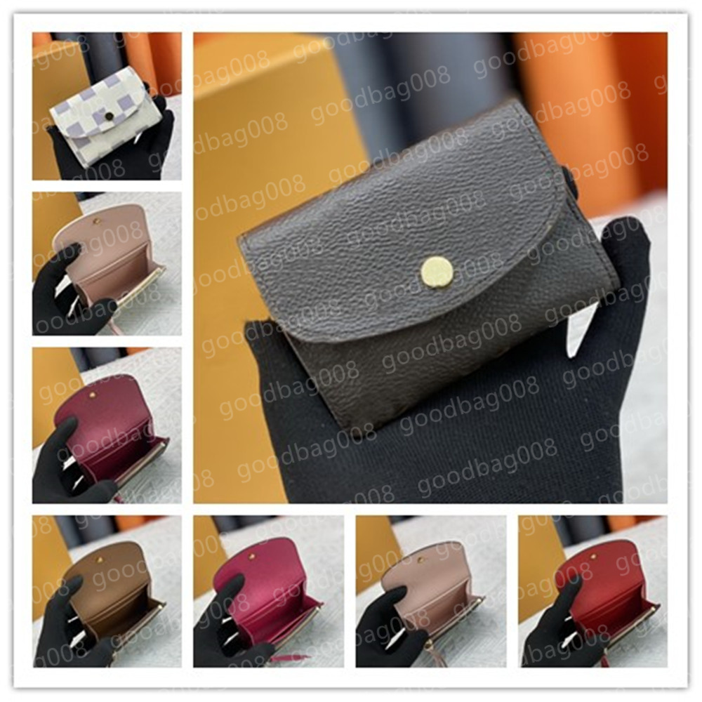 Luxurys Designer M41939 rosalie bag coin purse Small wallet Card Holders Men Pouch Women's CardHolder Genuine Leather brown flower Key wallets Fashion Holder Bags