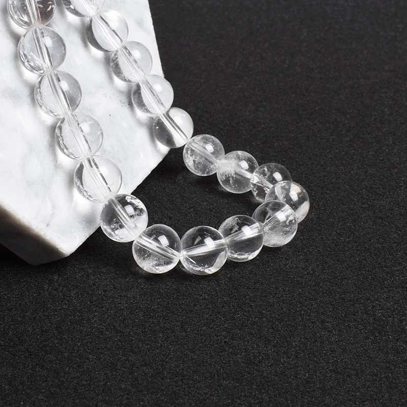 Natural Clear Quartzs Bracelet White Transparency Healing Crystal Energy Stone Boho Reiki Gem Stone Beads Simple Yoga JewelryX240912