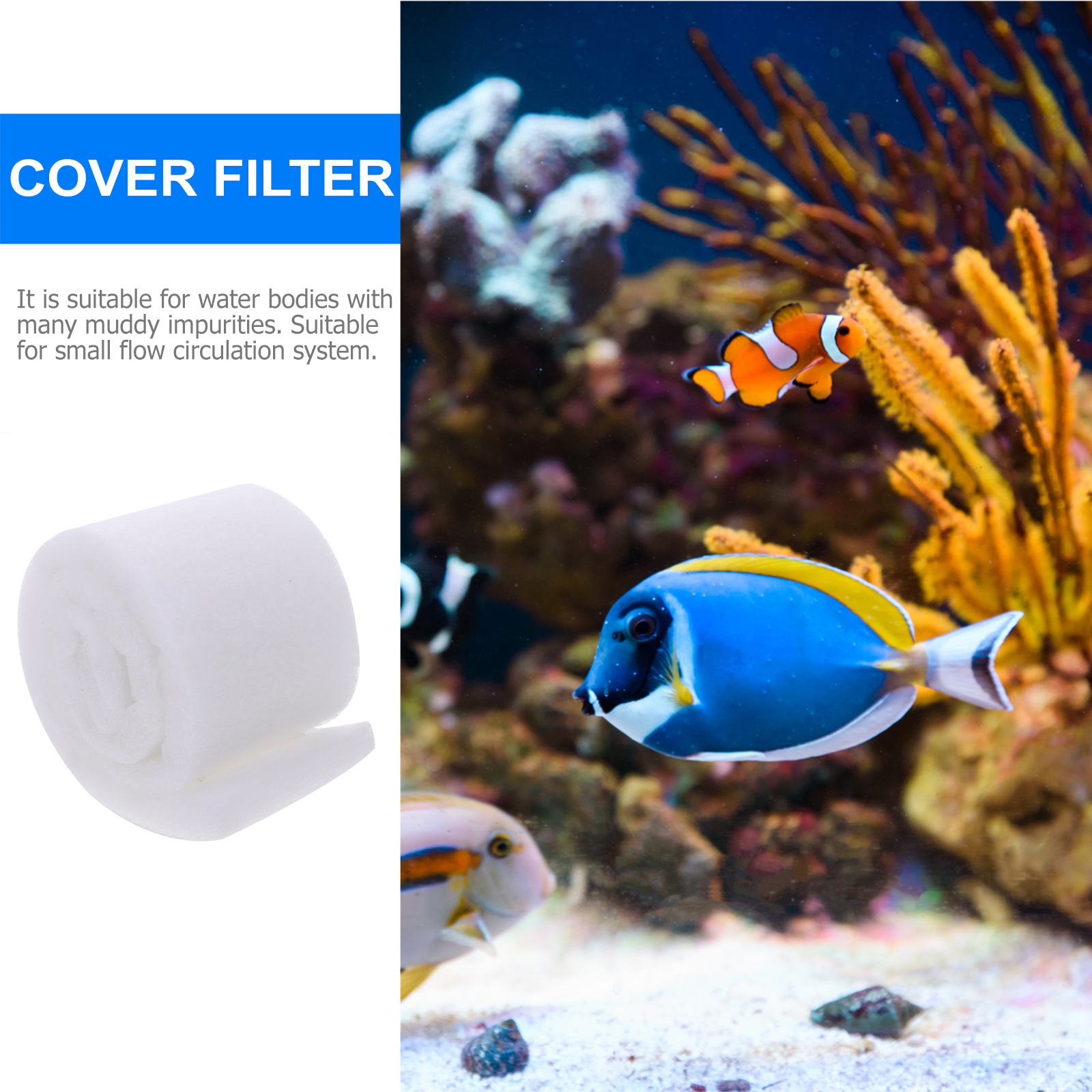 Aquarium Filter Pad Pressurize Sponge Biological for Fish Tank Cotton Man Foam Mats