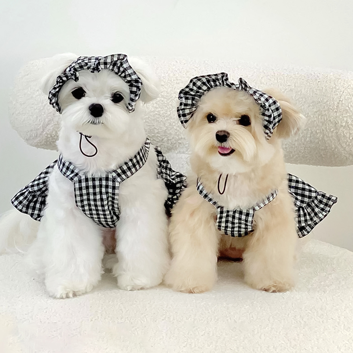 Pet Dress Cute Skirt Spring & Summer Cat and Dog Clothes For Small Medium Large Dog Poodle Chihuahua Teddy Red Plaid Costumes