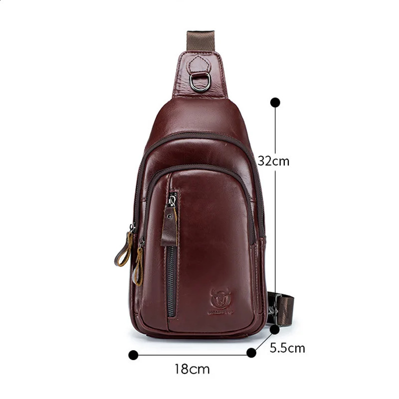 mens leather bag fashionable chest bag large capacity mens shoulder bag outdoor sports cross body bag travel handbag 240907