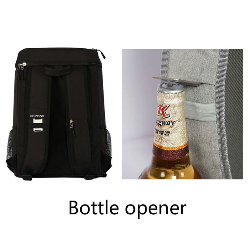 Large mens backpack for lunch and picnic waterproof food bag with bottle opener outdoor womens cooler beer 240910