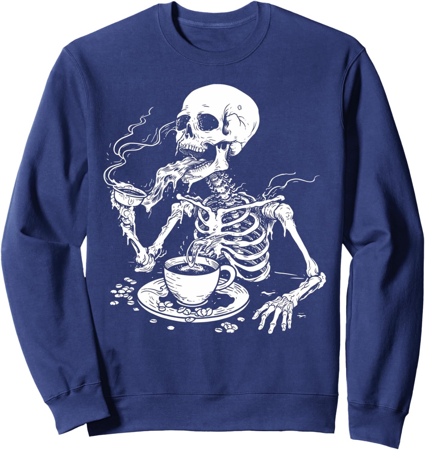 Long Sleeve Shirts for Men sweatshirt Skeleton Coffee Lover Funny Caffeine Skull Gift Sweatshirt T shirt Tee Streetwear Casual tops clothes