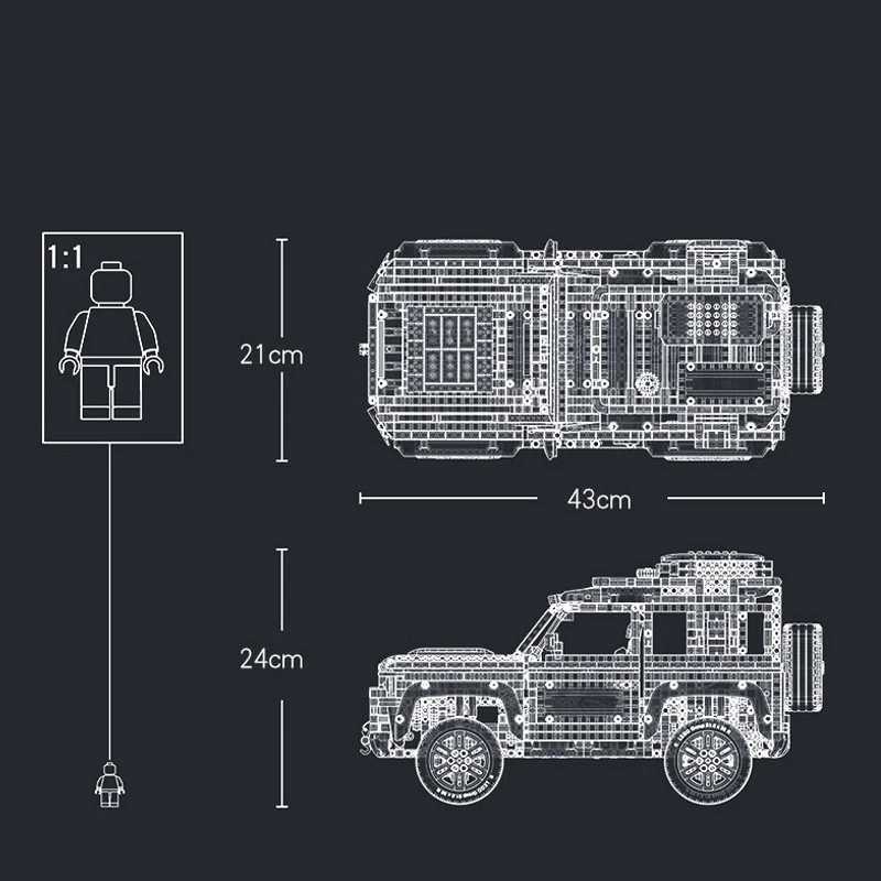 Blocks New High-Tech Land Rovered Defender 90 Bricks compatible 10317 Super Off-Road Racing Car Building Blocks 2336pcs Kids Toys Gifts Y240912VNHJ