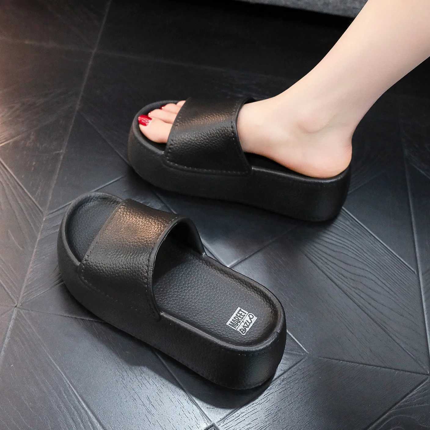 6cm thick bottom EVA womens slippers Fi home platform summer coat slippers N womens slippersXJ250407